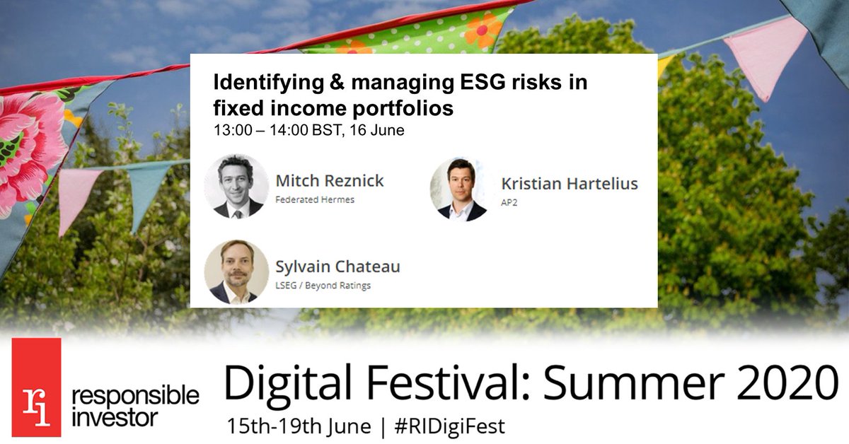 What are the most important ESG considerations for a fixed income investor? How should ESG risks be identified, managed &amp; priced in fixed income strategies? See for yourself at our panel session at Responsible Investor's free #RIDigiFest <a href="/RI_News_Alert/">Responsible Investor</a> bit.ly/3cSP1BR