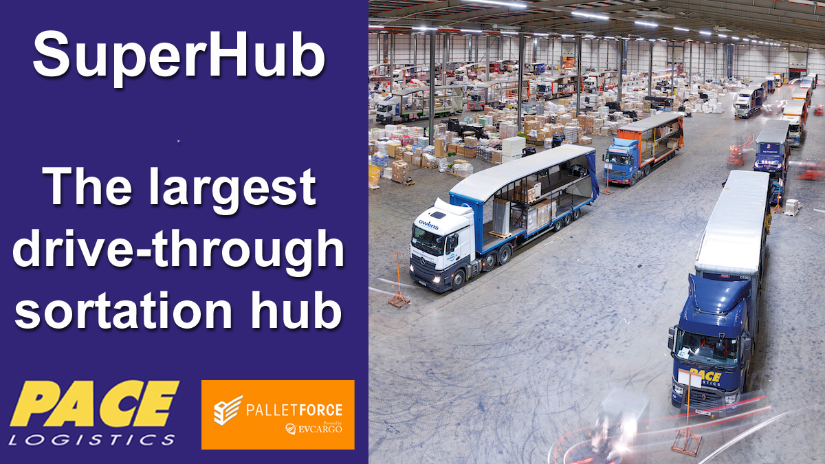 PaceLogistics's tweet image. Pace Logistics as member of the @palletforce pallet network use the largest drive-through sortation hub for their consignments.    #manchester  #logistics #palletnetwork  #palletdelivery #palletdistribution #haulage