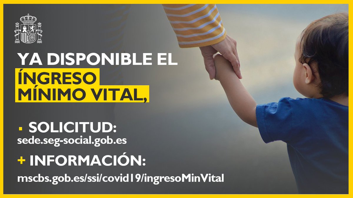 MSocialGob's tweet image. ‼️ Desde hoy ya se puede solicitar el #IngresoMínimoVital. 
A continuación, te dejamos toda la información necesaria para acceder a este nuevo derecho. ⤵️

📄 Trámites para solicitarlo: 
bit.ly/sedesegsocial

ℹ️ Más información sobre la prestación: mscbs.gob.es/ssi/covid19/in…