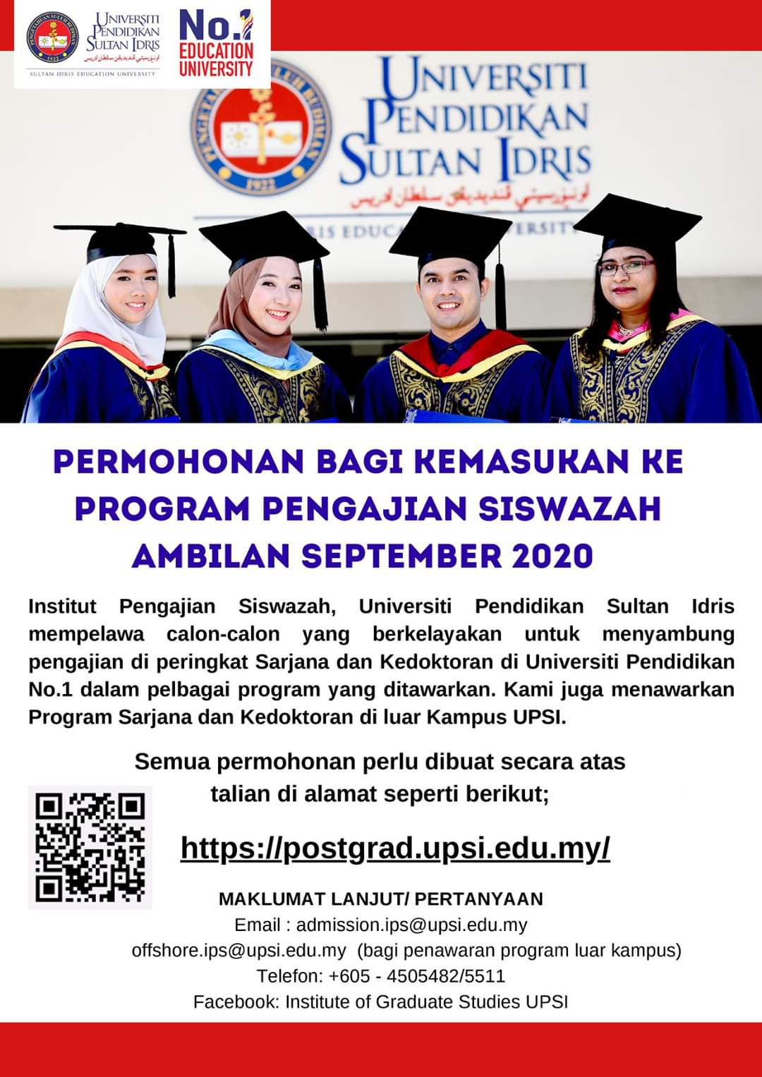 Upsi Malaysia On Twitter Jom Sambung Master Phd Di Upsi Permohonan Bagi Kemasukan Ke Program Pengajian Siswazah Ambilan September 2020 Semester 1 Sesi 2020 2021 Telah Dibuka Calon Calon Yang Berminat Untuk Menyambung