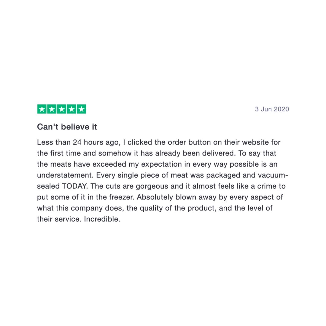 We love getting your reviews! All the feedback we've had over the past few weeks has been invaluable to us, good and bad. We're not perfect, but we will always be honest with you and work as hard as we possibly can to right any wrongs. Thank you for your ongoing support! 🥩