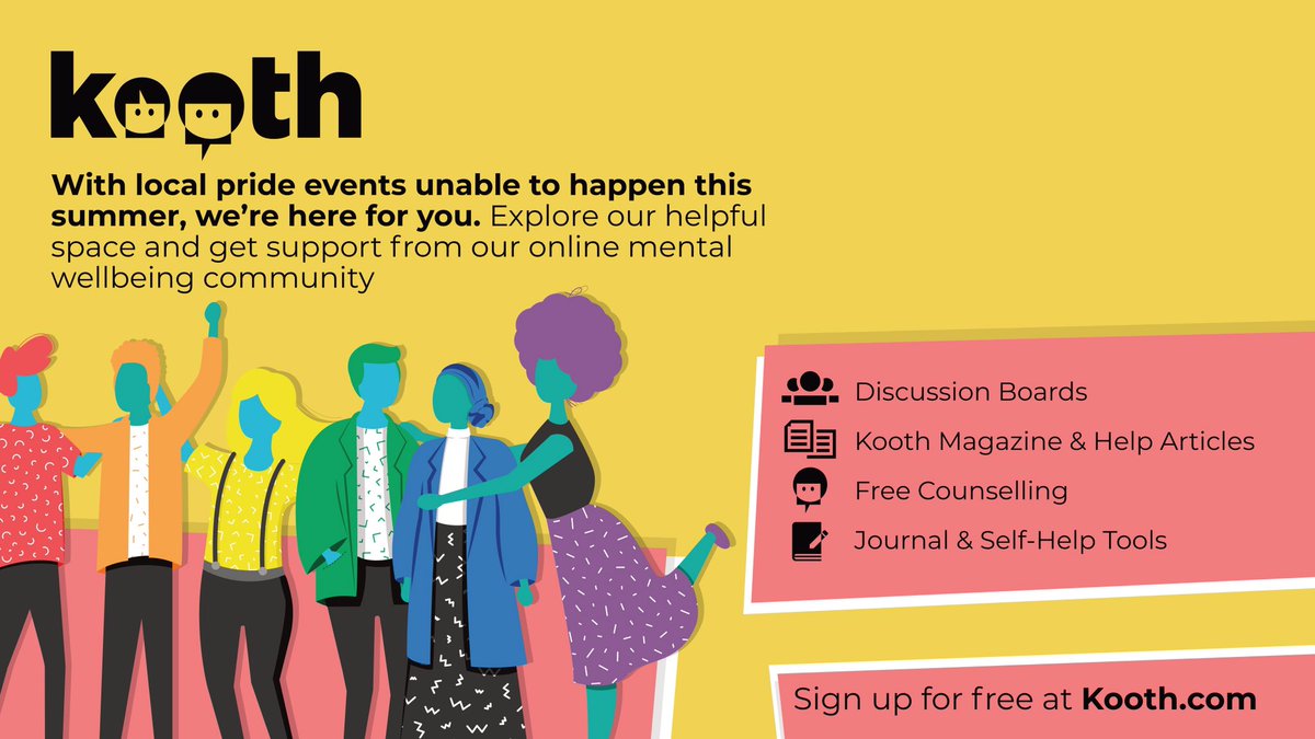 Kooth is online counselling that we can recommend. You can get in touch yourselves, or give us a call and we can talk through the options with you. #prideonline #someonetotalkto