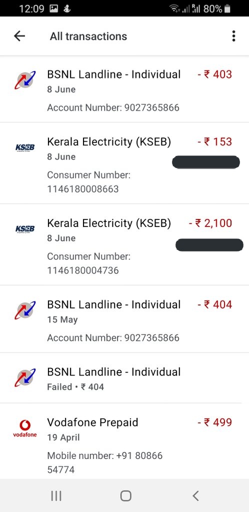 SreenathECE's tweet photo. @GooglePayIndia show some sort of respect to your customers.

I have made two  kseb bills on 8th june , my account got debited and till now i haven't got any payment confirmation and there is no option to raise dispute ..Its being a week as of now .. https://t.co/ZfvEaRFmYj