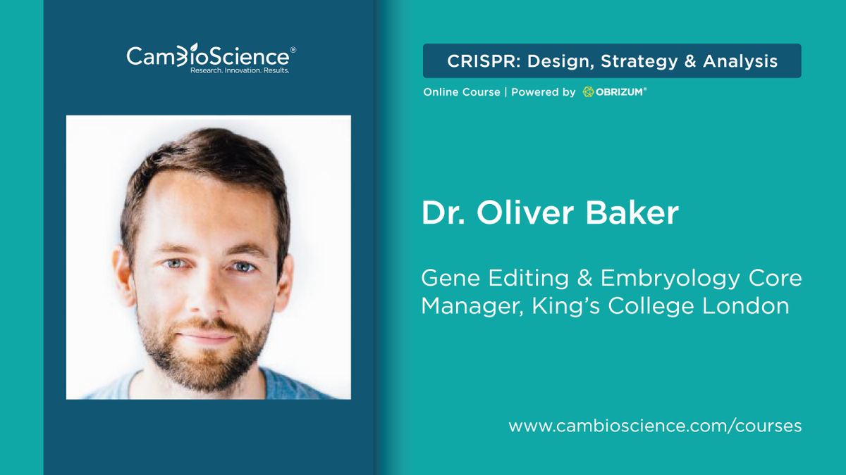 Meet the On-Demand #CRISPR Course Instructors!

Dr. Oliver Baker, Gene Editing &amp; Embryology Core Manager <a href="/KingsCollegeLon/">King's College London</a>, will help you master the use of CRISPR-Cas technology to succeed with your experiments.  

is.gd/2bk7zt 

#phd #learn #onlinelearning #lifescience