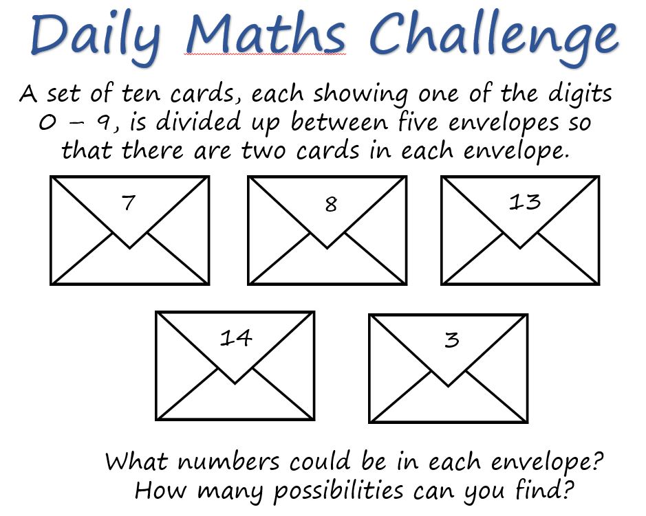 MoorePrimary's tweet image. DAILY MATHS CHALLENGE

Can you solve this maths challenge?

How many possible answers can you find?

#homelearning #MathsEveryoneCanAtHome #mathschallenge
