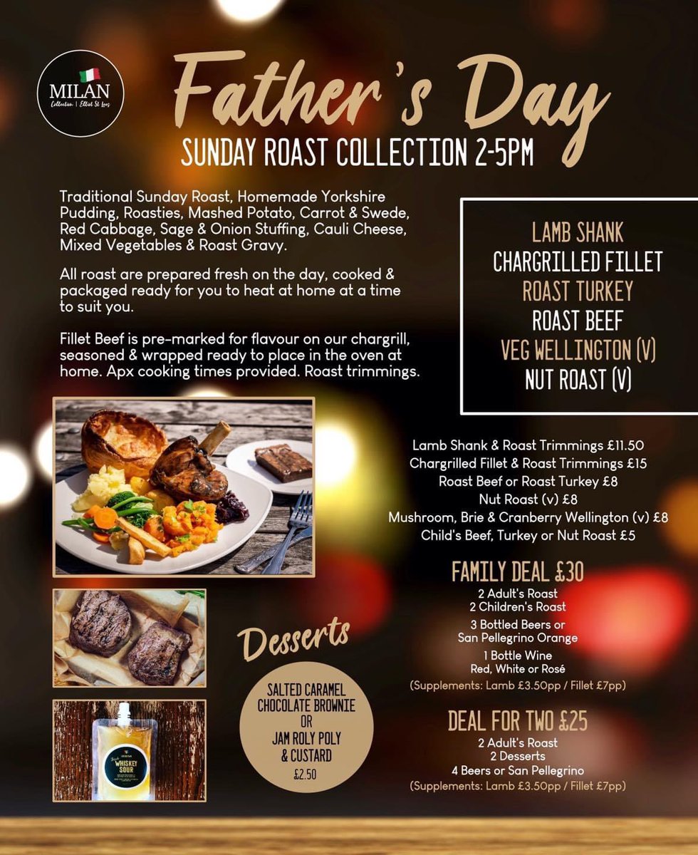 💥 Fathers Day Menu 🥩🍷🍺 Our Menu is now confirmed for Father’s Day, with collections available 2-5pm. We’ll also be adding an Irish Whiskey Sour 🥃🍋 to our Lockdown Cocktails range! A nice option for Dad 😉🥃 Order Online 📲 appless.app/ZOVEQ5/6ZU16R