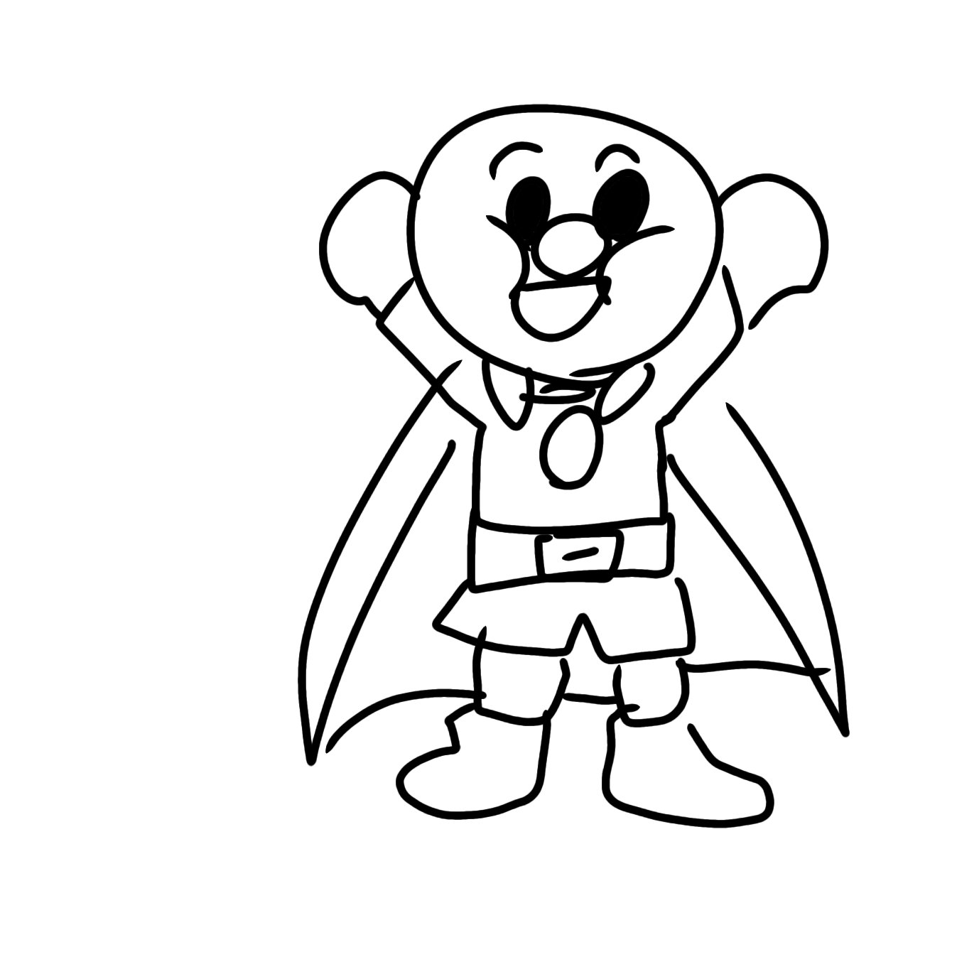 ギガマック Twitterissa ３分イラストチャレンジ アンパンマン編 下書き１分ちょい 色塗りまで３分までかからなかった なので鼻とほっぺにハイライトを塗れた なんか目が怖い ３分イラスト １分イラスト アンパンマン イラスト イラスト好きな人と