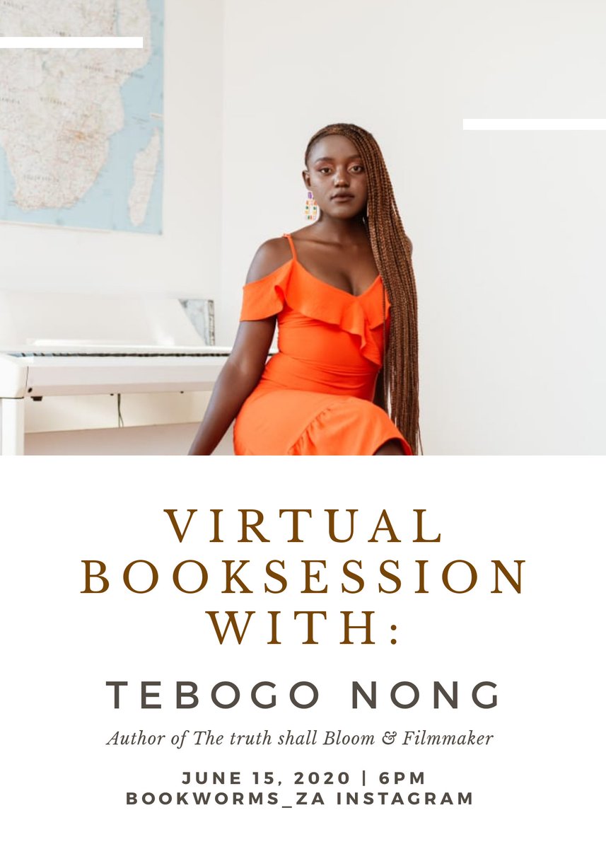 Virtual Booksessions on Instagram will be kick starting today with Tebogo Nong. Author of The Truth Shall Bloom and a filmmaker. We are all about discovering new reading material and having a fun virtual literature trip. Join us and follow bookworms_za on instragram for the live.