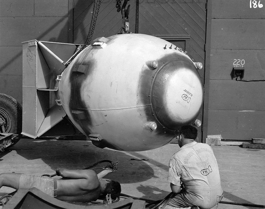 13/Finalizing the Fat Man Atomic Bomb, which was dropped on Nagasaki on August 9, 1945. On its nose it had stenciled the acronym “Jancfu”- Joint Army-Navy-Civilian F*** Up.