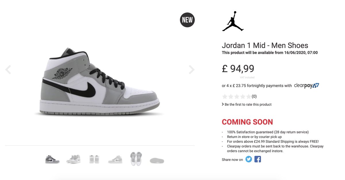 air jordan 1 mid smoke grey footlocker