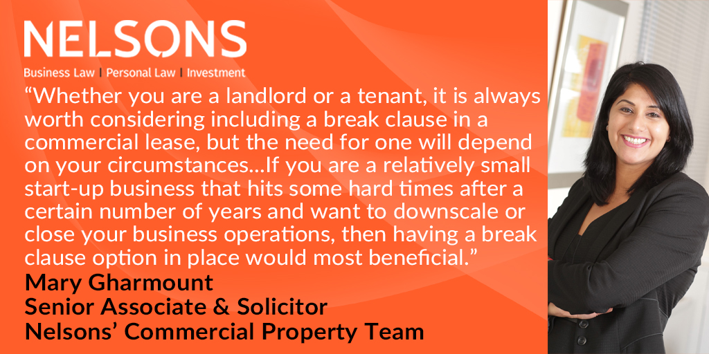 Nelsons_Law's tweet photo. The inclusion of a #breakclause in a commercial #lease is an important thing to consider for both a #landlord and business #tenant before formally entering into the agreement. Our #blog provides a summary of #breakclauses: https://t.co/JgbNPesXJ5 #CommercialProperty https://t.co/OmdwEvhwHp
