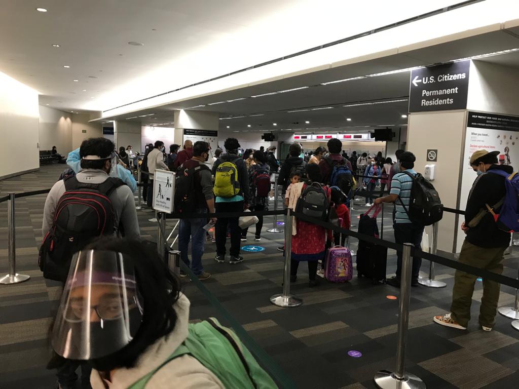 US immigration at SFO was a complete contrast. Long lines but the shocking part was no thermal scanners or temperature checks anywhere. No one bothered to collect our health declaration forms either. 14/n