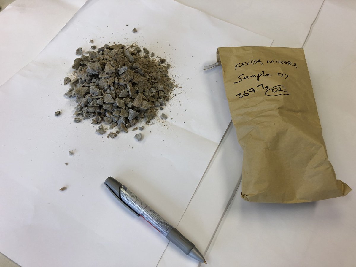CliveBGS's tweet photo. Back in the labs at @BritGeoSurvey in Keyworth today - sub-sampling the #ASGM samples we collected in Migori, Kenya in November #BGSatWork #StaySafe https://t.co/fNDrDyjqnW