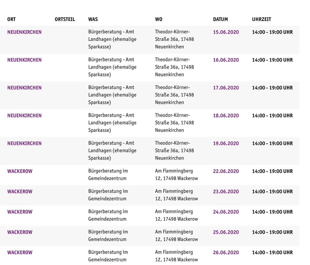 Infos zum geförderten #Breitbandausbau in #VorpommernGreifswald -  ab 15.06. in #Neuenkirchen - #StadtwerkeSchwedt sind im Amt #Landhagen vor Ort - richtig schnelles Internet, nur echt mit der #Glasfaser