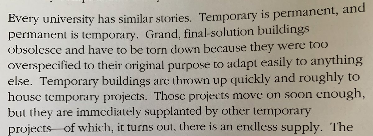 "Temporary is permanent." The quick and dirty structure of a Low Road building often makes it highly adaptable.Reminds me of those "temporary" spreadsheets that your company still runs on. Because you can color a cell or add a column, and no one complains