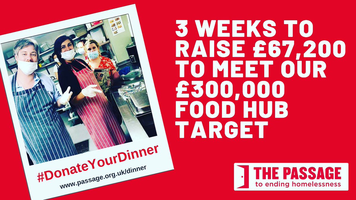 Retail may be opening up again today, but many coronavirus restrictions are still in place, and our clients in emergency accommodation are still very much reliant on our Food Hub. Visit passage.org.uk/dinner to donate the cost of your dinner & keep it running! #DonateYourDinner