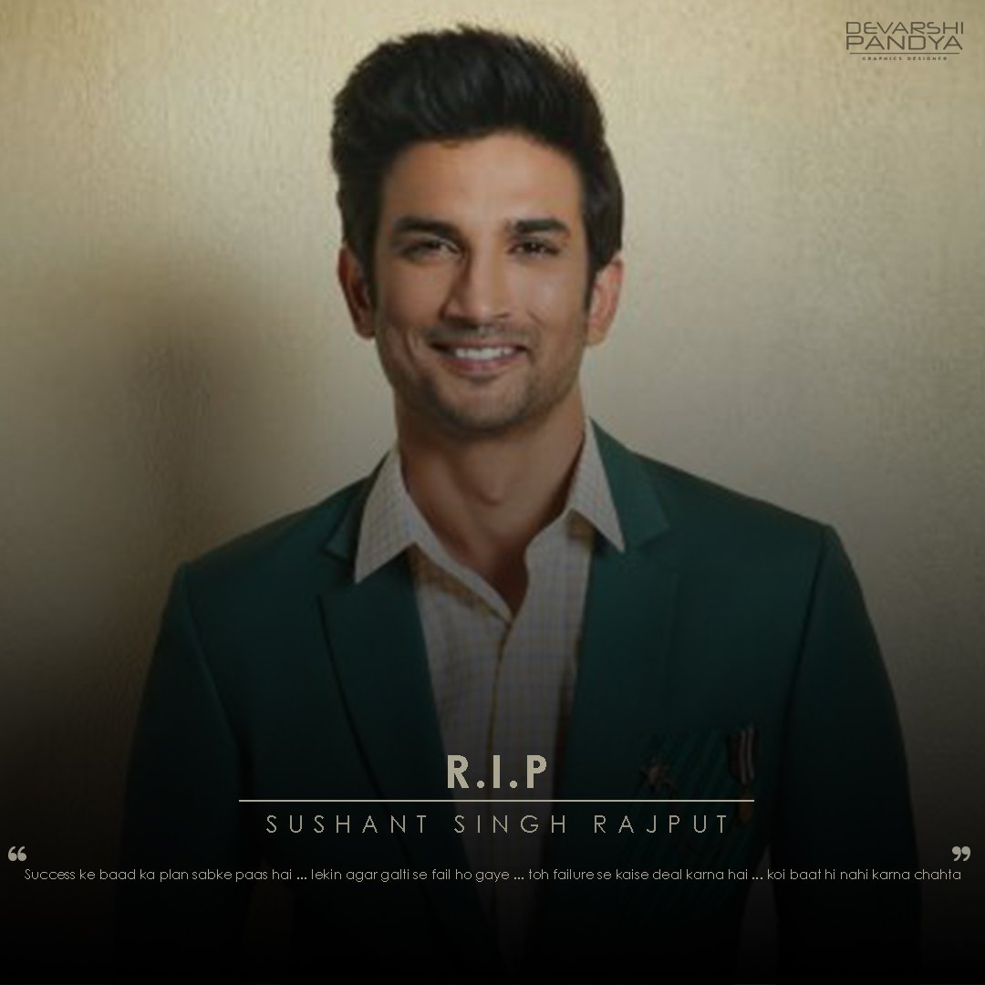Devarshipandya5's tweet photo. R.I.P @itsSSR 
#RIPSushant #ripsushantsinghrajput https://t.co/aEm25GePHg