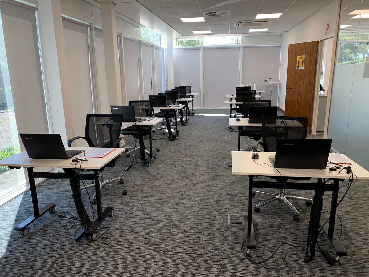 autotechrecruit's tweet photo. Autotech Training is ready to welcome back #MOTManager course attendees. Signs and sanitisers have been installed, and desks arranged to ensure a safe distance between our visitors. Tomorrow we will host the first #training since the lockdown began. Exciting times! https://t.co/o0jAyMQLxa