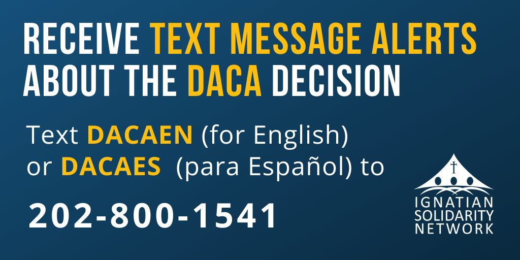 No #DACA Supreme Court decision today. 

Next possible decision day is this Thursday (6/18).

To receive updates on decision days—text "DACAEN" (English) or "DACAES" (Español) to 202-800-1541. 

<a href="/JesuitJustice/">Jesuit Justice</a> <a href="/jesuitschools/">Jesuit Schools Network</a> <a href="/jesuitcolleges/">AJCU</a>