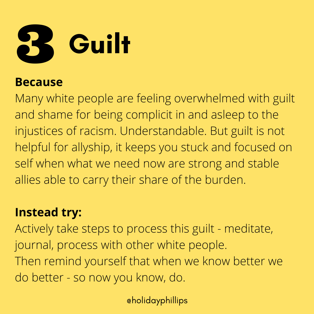 I've created a guide of common things I'm seeing in the name of allyship that aren't, in my eyes, actually helpful and some suggestions on what you can do instead. ⁠Two more in thread 👇🏾