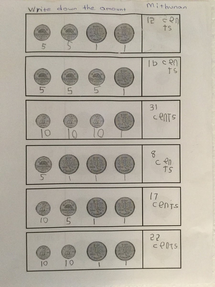 _MsLiang_'s tweet photo. Some of our friends took on the challenge to add and compose money amounts! #Math #OnlineLearning https://t.co/YjoaxwdDhs