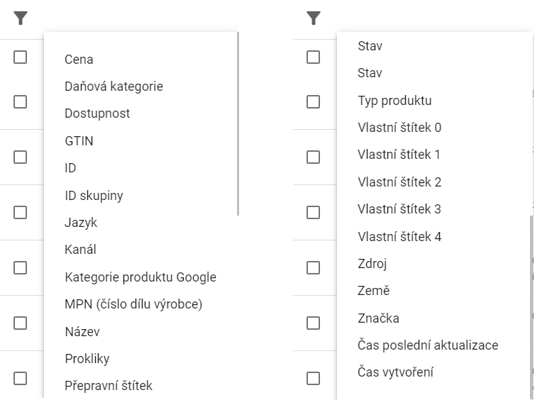 Nově lze v #GoogleMerchant filtrovat produkty nejen podle pár základních atributů, ale pomocí všech z feedu! Navíc jsou tam i další jako Čas vytvoření nebo Čas poslední aktualizace. 🎉 Ještě to chce doladit překlad - 2x Stav, ale jinak jsem za to moc ráda! 👏 #GoogleAds #PPC