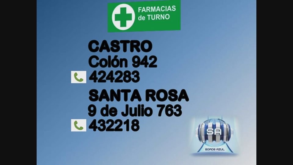 VerteAzul's tweet photo. Lunes 15 de junio.... farmacias de turno en Azul https://t.co/7zcxBDxyRf