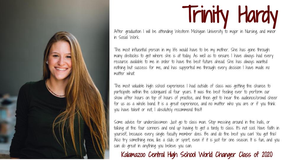 Senior World Changer, Trinity Hardy!! Future WMU Bronco!!!! #KCGIANTNATION