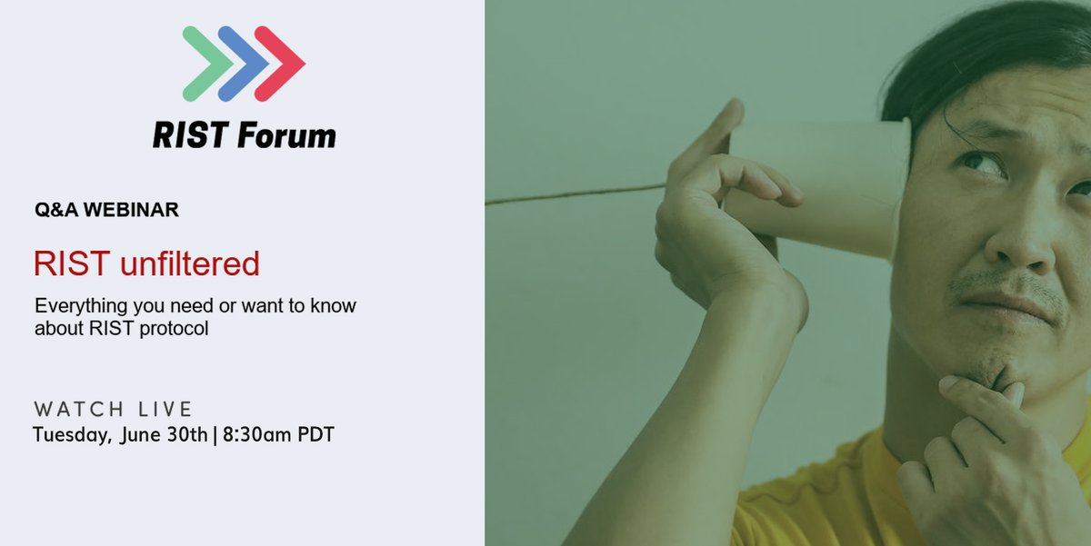 RISTForum's tweet photo. This interactive session will be moderated by Arielle Slama co-chair of #RISTForum. Head of #VideoServicesForum, WesSimpson will address topics covering compatibility, evolution differentiation and many more.

Info &amp; register here: https://t.co/5rfaOg73rh

#IPdistribution #VSF https://t.co/RrumJoBtm0