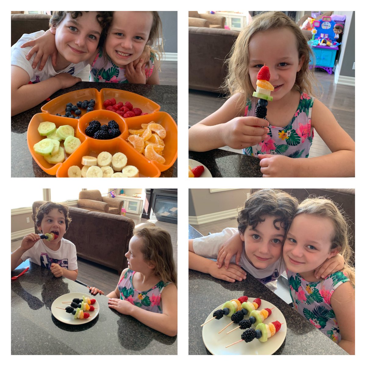 In Kindergarten this week we are celebrating...                                         Be LOUD, Be PROUD, Be YOURSELF! It’s PRIDE Week and we have some peeps that kicked it off with one of our activities; Homemade Rainbow 🌈 Fruit Kabobs!