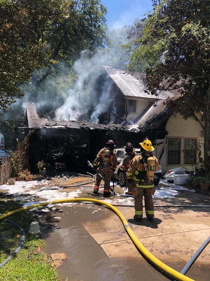 Fire that occurred in Panorama Village. Yesterday.  Battalion 91 arrived on location and reported heavy fire from a 2 story residence. An additional engine was requested as engine companies worked in 95 degree heat. No injuries were reported.