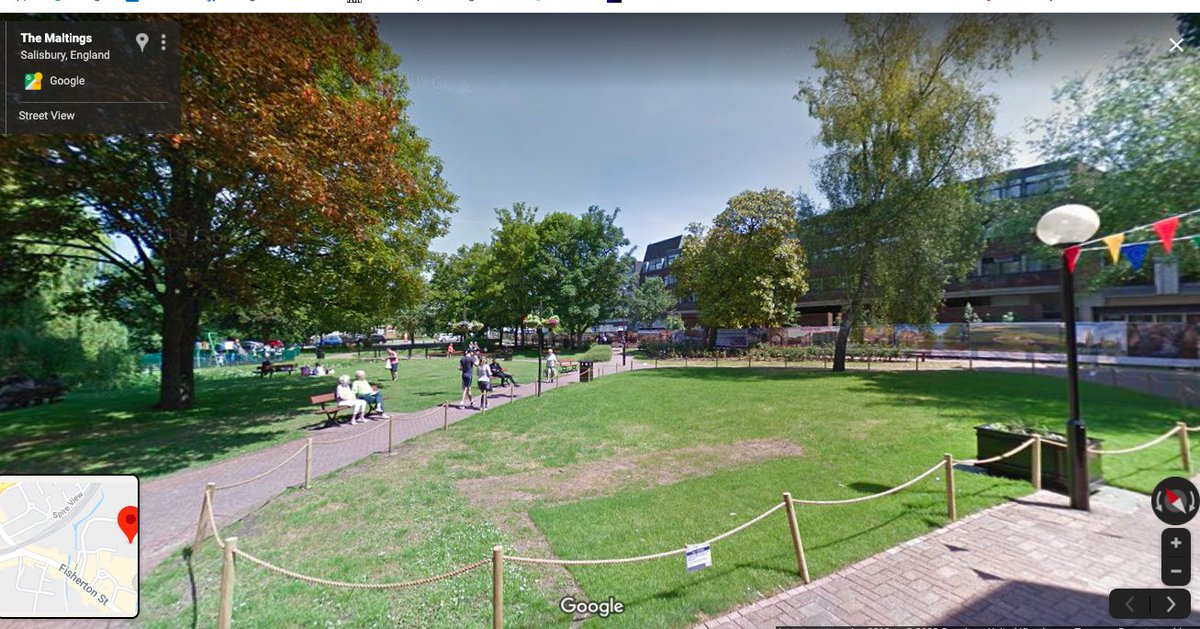 Here's google street view of this small green space, which may or may not officially be a "park"