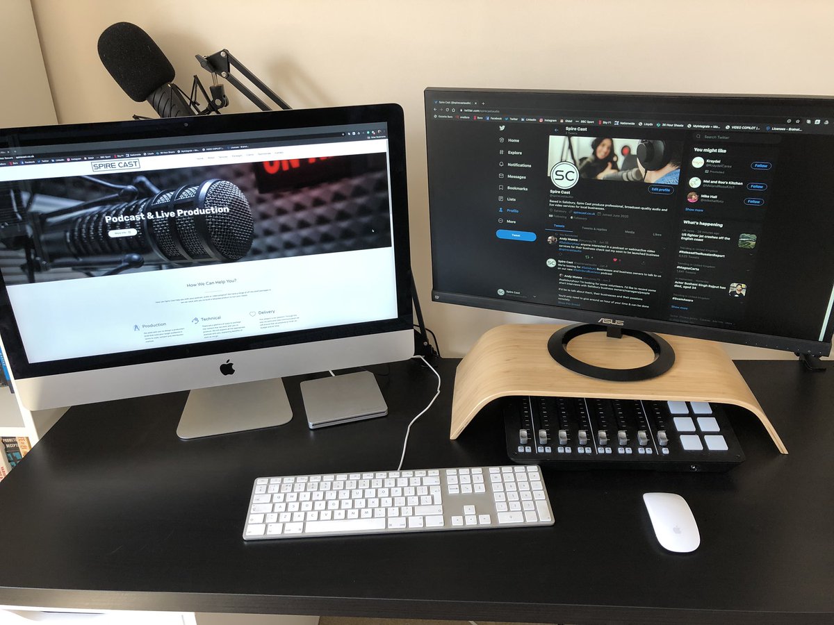 Busy morning putting the home office back together - a new desk and room for my audio equipment and two monitors! Looking forward to recording some podcast content soon! #podcast #podcasting