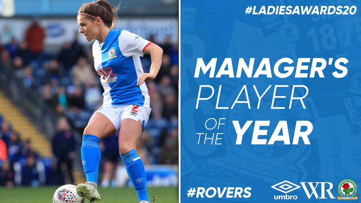 Blackburn Rovers WFC (@roverswfc) on Twitter photo This season’s Manager's Player of the Year goes to… full-back <a href="/chelseyjukes0/">chelsey Jukes</a>! 👏
Well played, Chels! 👊
#LadiesAwards20 #Rovers 🔵⚪️ This season’s Manager's Player of the Year goes to… full-back <a href="/chelseyjukes0/">chelsey Jukes</a>! 👏
Well played, Chels! 👊
#LadiesAwards20 #Rovers 🔵⚪️