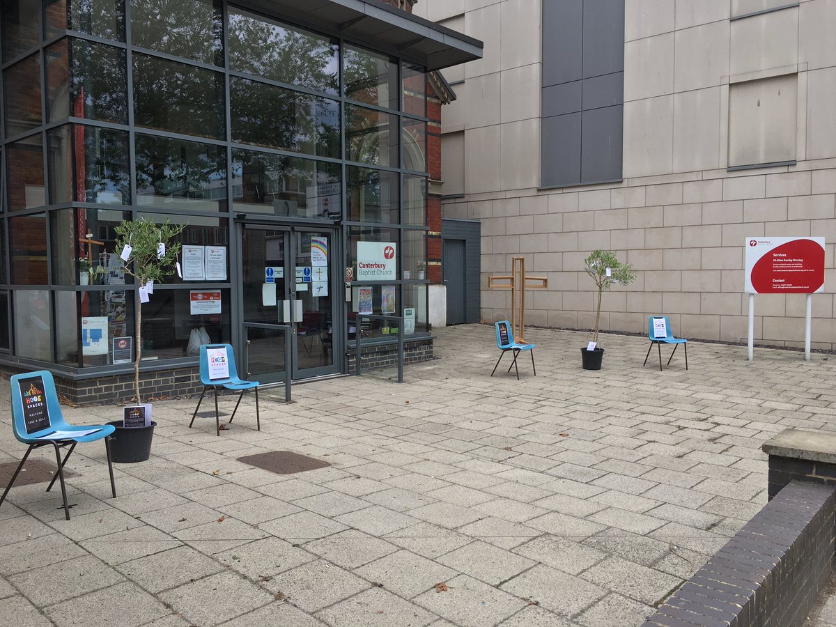 fitzminister's tweet photo. We’re not ready to safely open our buildings yet but we’re pleased to offer this new Hope Space on the church forecourt. Where you can sit and enjoy some peace, also reflect and pray. @CBC_Canterbury @HOPEtogether @247prayer https://t.co/bK3miLm0W4