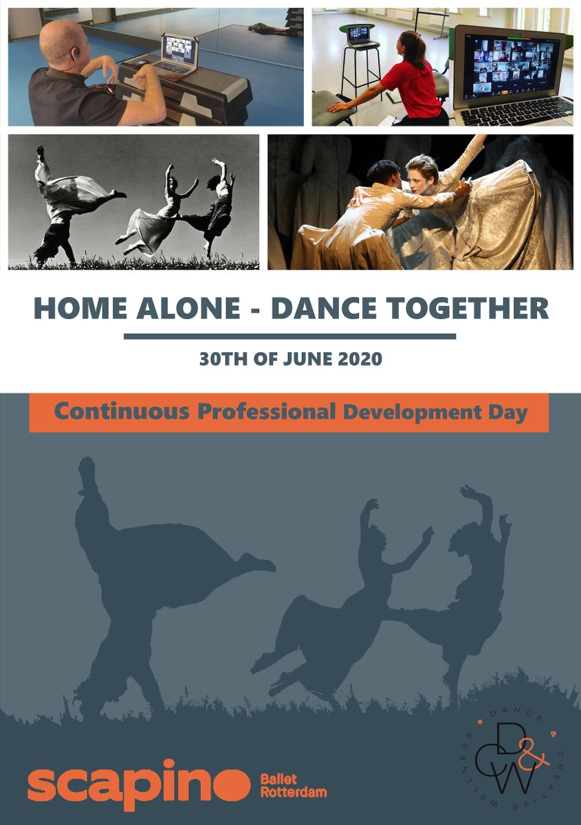 IADMS's tweet photo. An online CPD Day ‘Home Alone–Dance Together’ on 30th June hosted by @danceandcreativewellness and @ScapinoBalletRotterdam
For educators or professionals interested in working in health and wellbeing. Tools &amp; techniques to help teach dance online
#iadmsDfH #dancingalonetogether https://t.co/M7nuVGTKO5