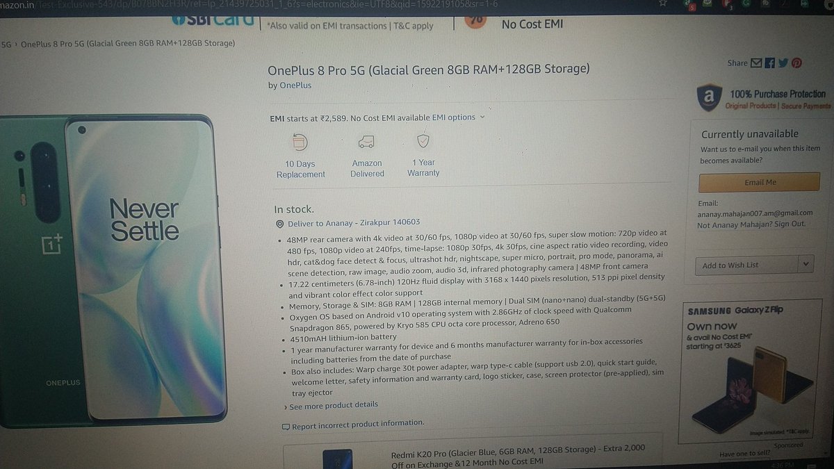 Ananay307's tweet image. #oneplus8proScam @OnePlus_IN @amazonIN @AmazonHelp that's how you spoil the mood