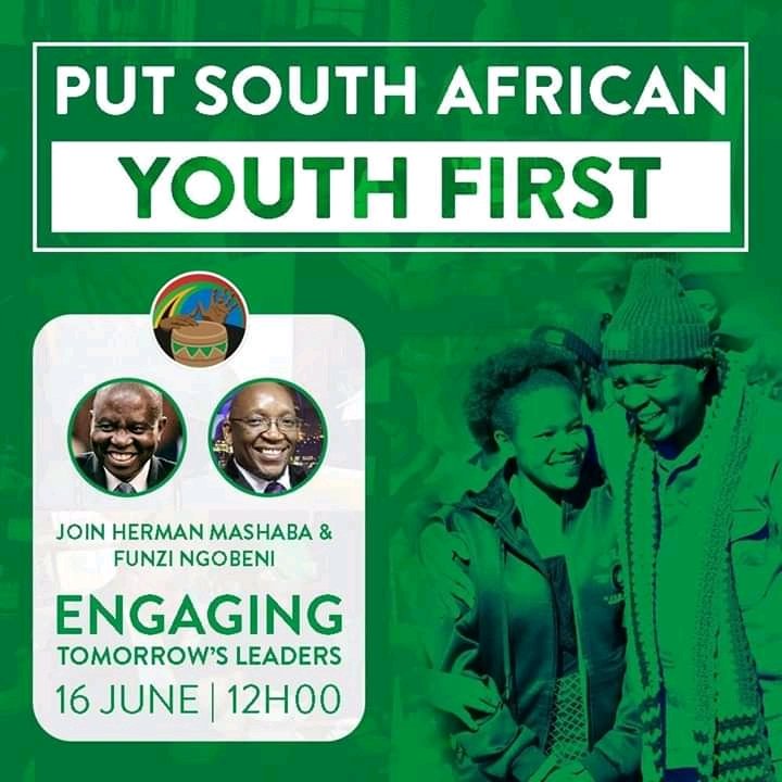 I ask my fellow youth to join us in dialogue with <a href="/HermanMashaba/">Herman Mashaba</a> on youth day in which our ideas  will be heard  in helping to shape a south Africa that we can be proud of. #YouthDay2020 #PutSouthAfricansFirstNow #PutSouthAfricaFirst #GBVmustfall #YouthDay #YouthMonth2020