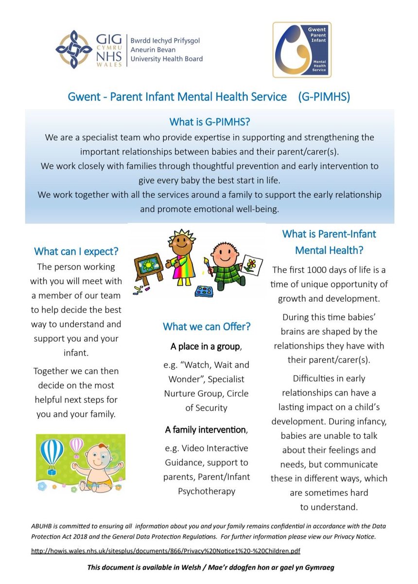 CaerphillyNCN's tweet image. Information about the Parent Infant Mental Health Service in Gwent (G-PIMHS)