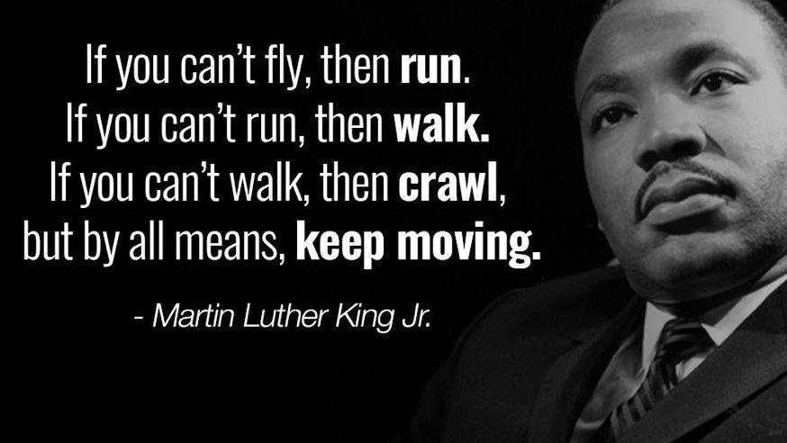 Thought for Monday 🌞 (last Monday of the school year 👏) from MLK, words for anyone, any day, anytime. Keep it moving and get a “W” today‼️