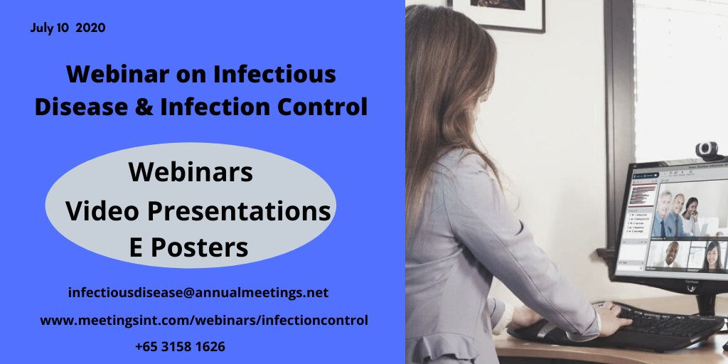 Confirm your presence at this Webinar. idea. Hurry up for the submission of your Abstract full length paper #Webinar on #Infectious #Disease and Infection #Control _2020 on #July 10.
Visit our site: meetingsint.com/webinars/infec…