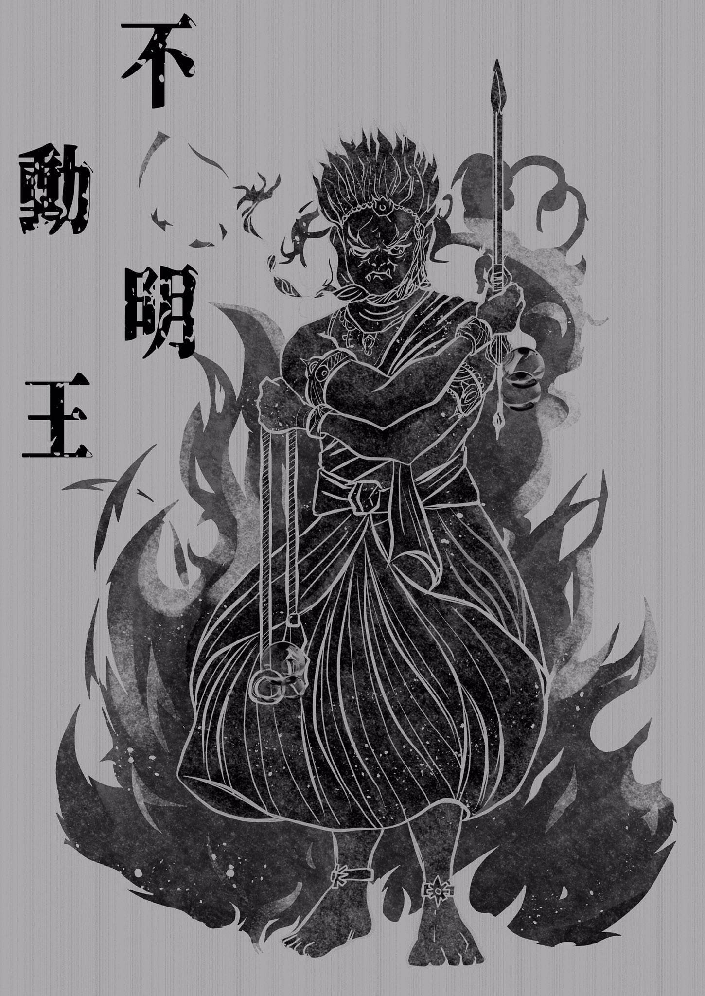 Matsui Koubou 不動明王のイラスト 背景に火炎 不動明王 仏像 イラスト T Co H8hpvci6md Twitter