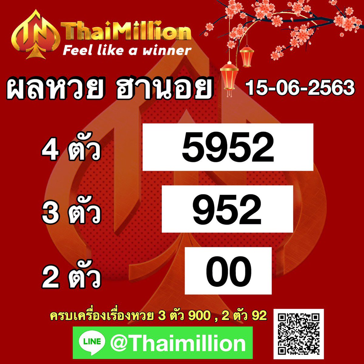thai_million's tweet photo. ผลฮานอยวันนี้ 15/06/2020

🙏 ThaiMillion เว็บแทงหวย🙏 เล่นหวยออนไลน์ มั่นใจได้ 100%
🎉โปรโมชั่นดีๆมากมาย
👧สนใจเล่นเกมส์ ติดต่อช่องทาง รวย 

📧Line : มี@นำหน้า @thaimillion 
#thaimillion #หวยออนไลน์ #หวยฮานอย #หวยรัฐบาล #หวยหุ้น 
#หวยลาว #หวยไทย #หวยเด็ด #หวยออมสิน #หวย https://t.co/Z2cqWoBPRd