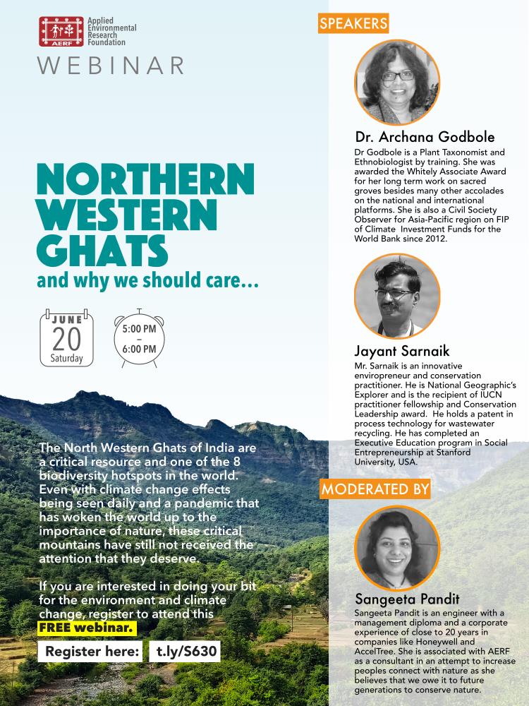 Applied Environmental Research Foundation (@aerfconserve) on Twitter photo Please use the link below to register for the Webinar on Northern Western Ghats on 20th June from 5 pm to 6 pm IST
docs.google.com/forms/d/1m1ZWv… Please use the link below to register for the Webinar on Northern Western Ghats on 20th June from 5 pm to 6 pm IST
docs.google.com/forms/d/1m1ZWv…