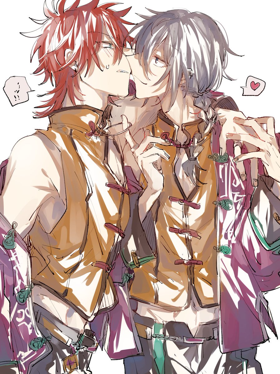 あんスタ お題箱から首元のリングを引っ張るニキ燐です ポチ犬のイラスト