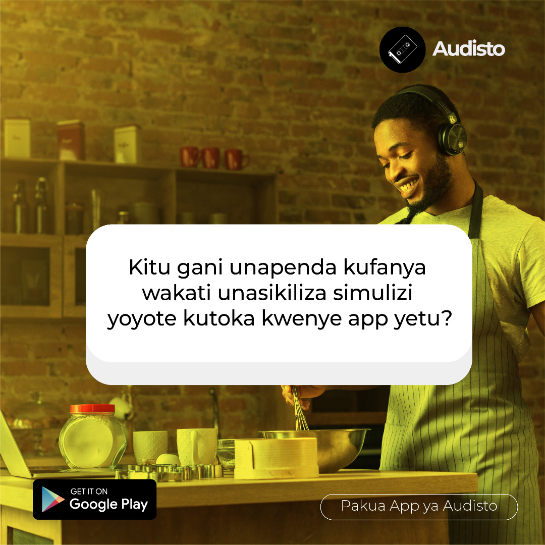 audistoapp's tweet photo. Pakua application ya @audistoapp  Play Store uweze kusikiliza simulizi za kusisimua kwa lugha ya Kiswahili.
.
.
#simulizi #hadithi #audistoapp #swahili #tanzania #mapenzi #stori https://t.co/tBSHCzSSBH
