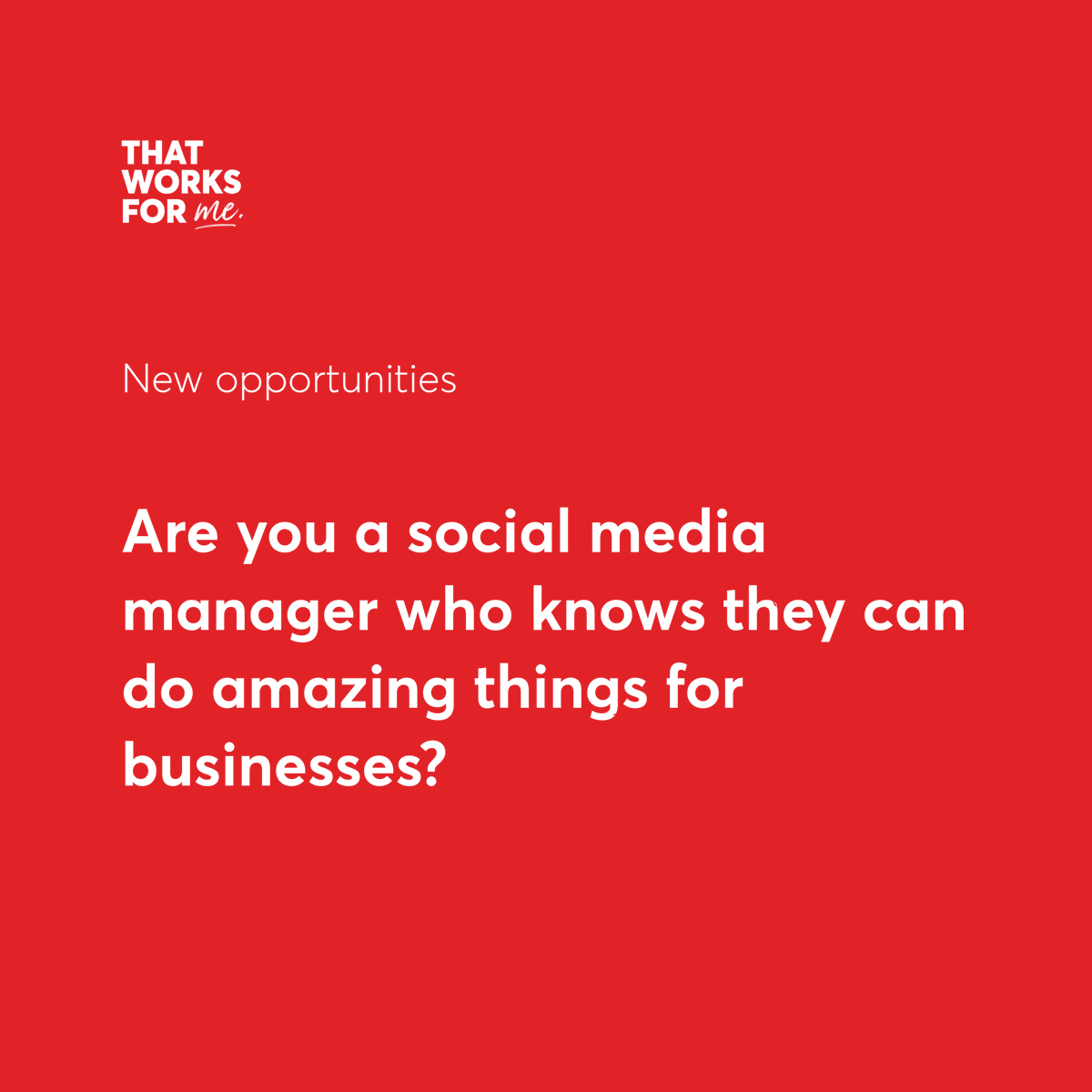 that_worksforme's tweet photo. Are you an amazing #socialmediamanager who knows you have a lot to give but just can't find the business to give it to? Enter That Works For Me! We have #smallbusinesses looking for social media managers to help them out. Register and check it out! https://t.co/TqaLHtA5qj https://t.co/RLbvk0gRvm