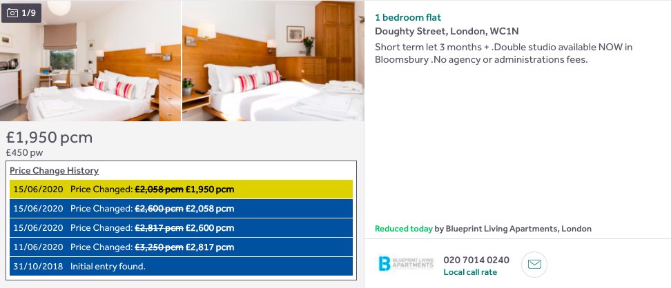 Bloomsbury short let, down 40%  https://www.rightmove.co.uk/property-to-rent/property-69486482.html