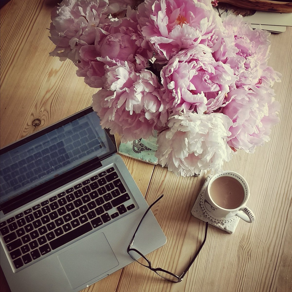 It's been a laptop and cuppa kinda day 💻☕👓 #furloughlife #livelovefarm #peonies #countrysidelife #countrylifestyle