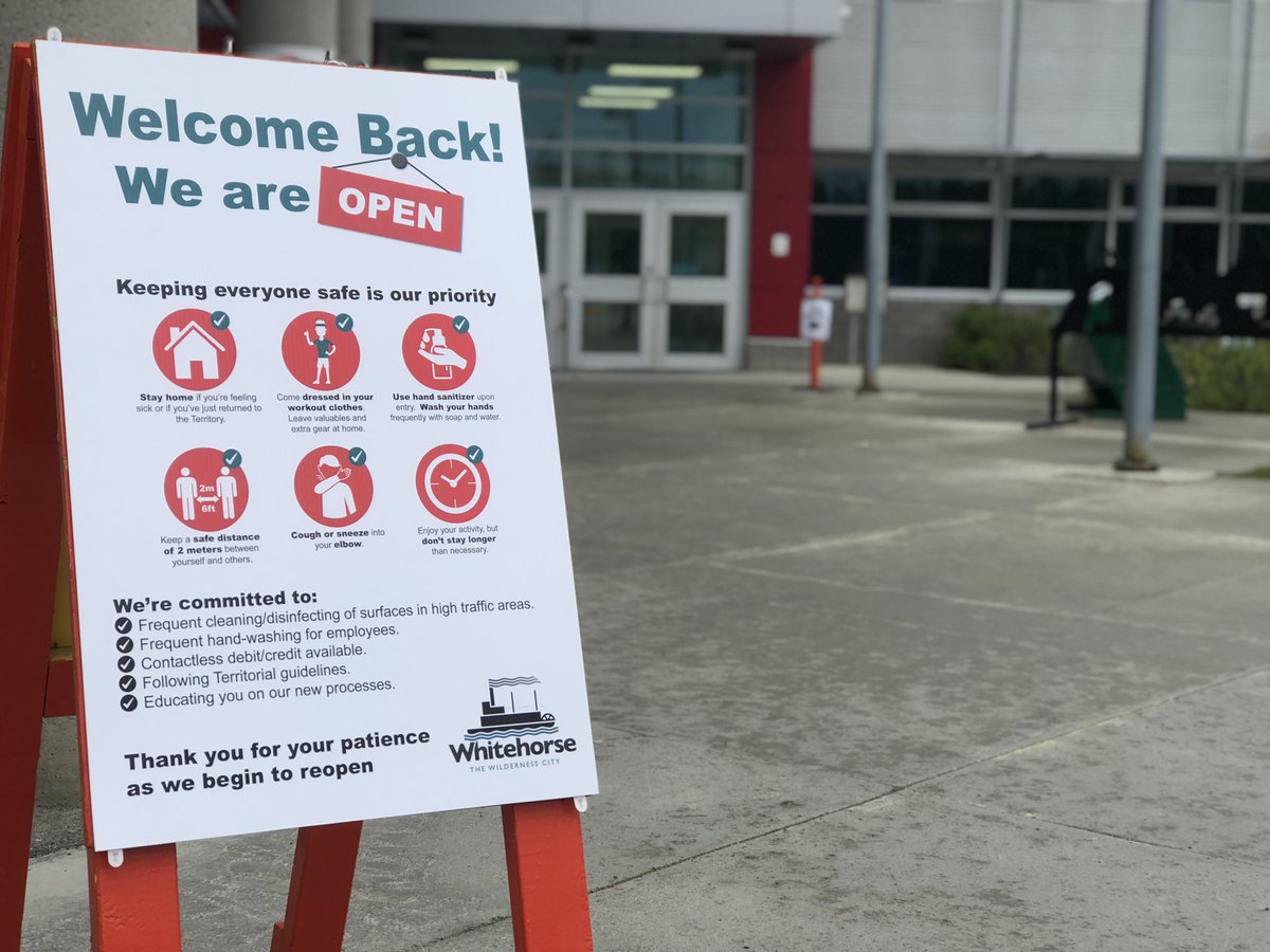 geomaratos's tweet photo. The Canada Games Centre has been closed for almost 3 months. This morning it reopened at reduced capacity with just the fitness area, flexi-hall &amp; physio services operating. It’s not busy but people are here. #canadagamescentre #whitehorse #yukon #reopened #covidmeasures https://t.co/z1s4cUH6yB